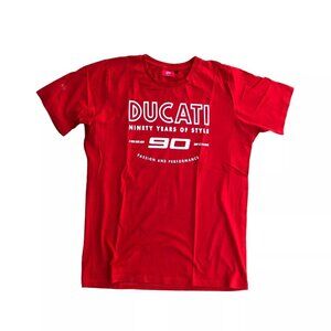 DUCATI 90 Years of Style T Shirt Men's MEDIUM Motorcycles Red Short Slee…​
